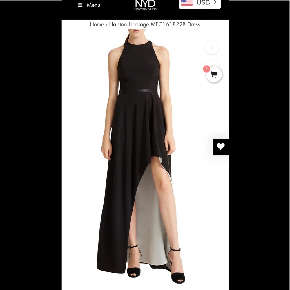 Halston Heritage Dress Colorblock Gown